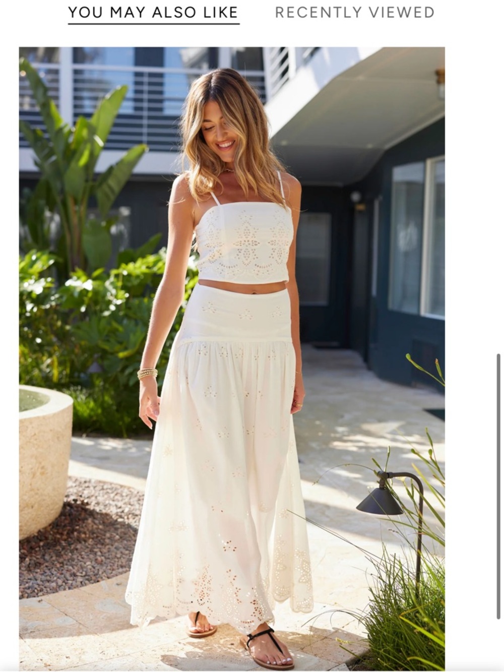 bishop + young White Eyelet Maxi Skirt Set